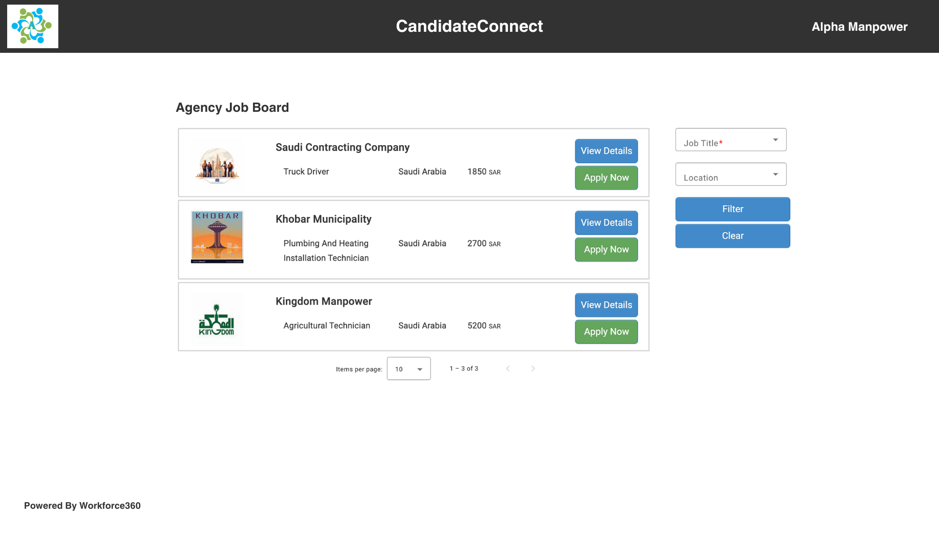 CandidateConnect job board